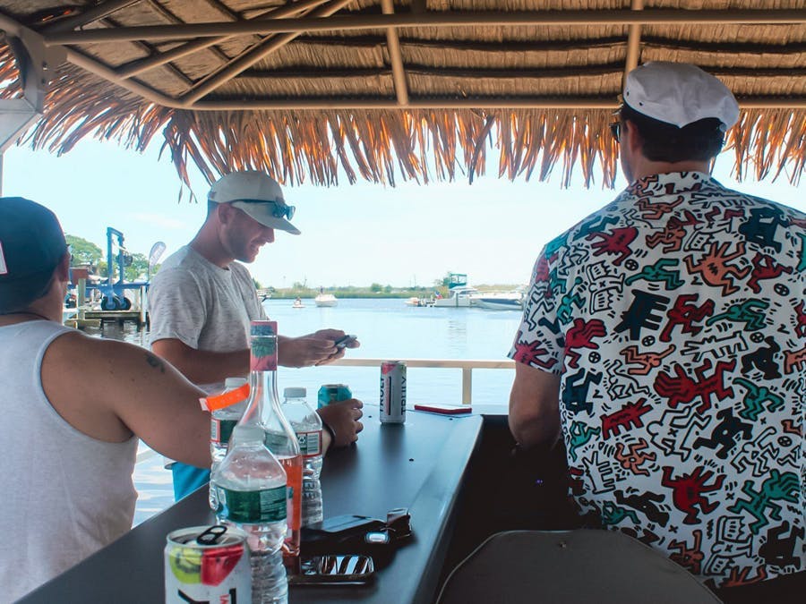 Captain enjoying day with guests